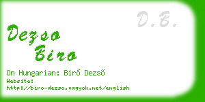dezso biro business card